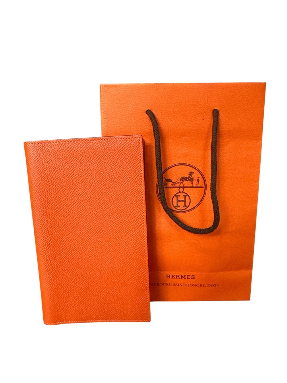 Hermès Orange Leather Passport/Card Holder